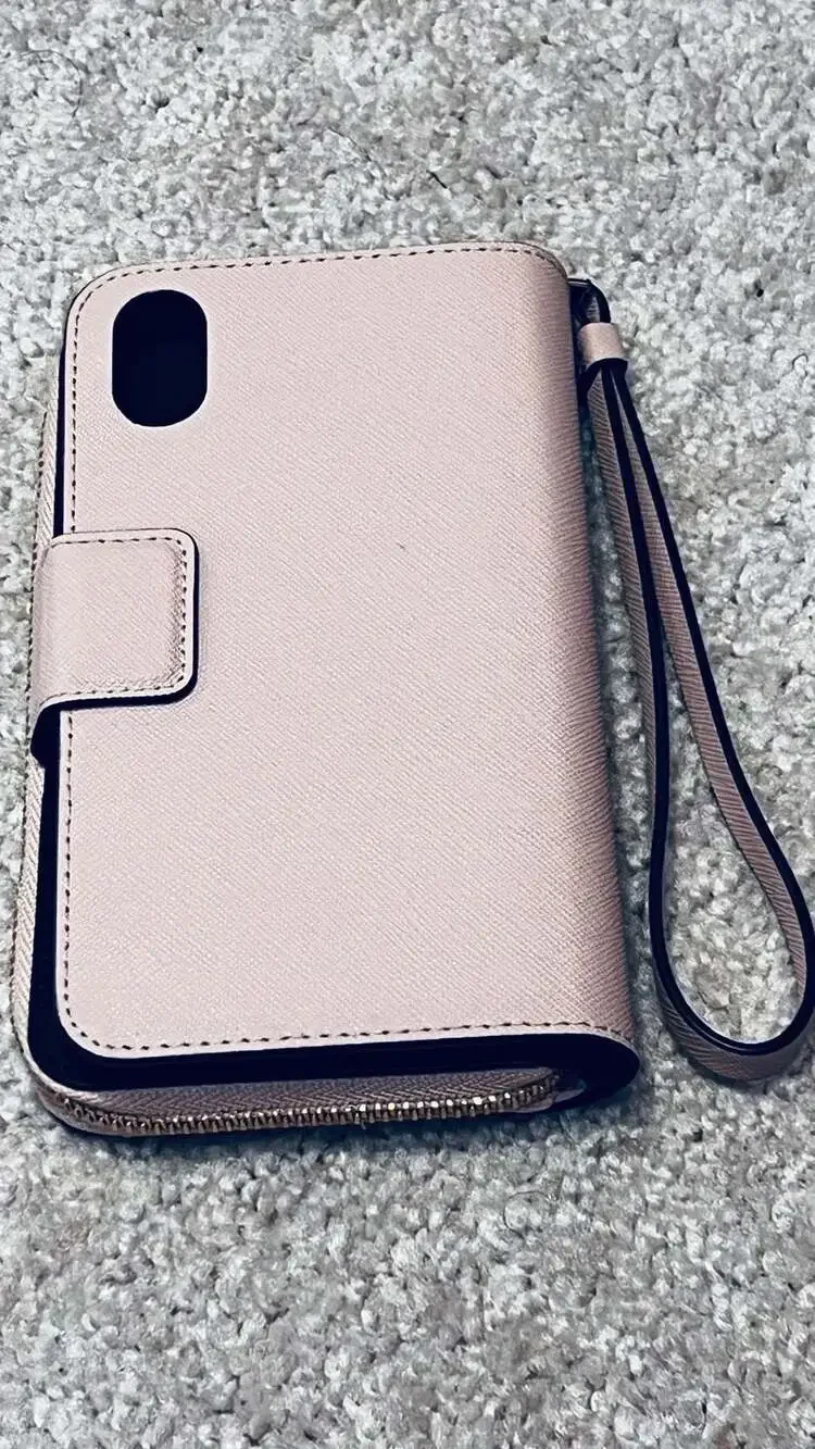 Kate Spade iPhone X / XS Wallet Case Zip Wristlet Blush Pink.